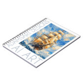 Carnet Classic Tall Ship at Sea – Impasto Nautical Art (Côté gauche)