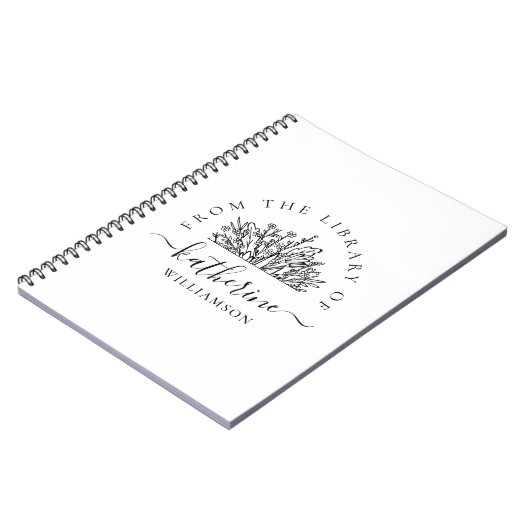 Carnet Classic Wildflowers Name Script Custom Name & Text (Côté gauche)