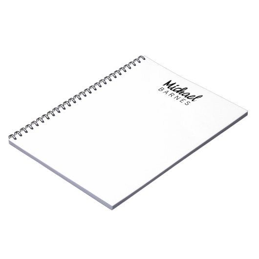 Carnet Classical White Minimalist Plain Elegant (Côté gauche)