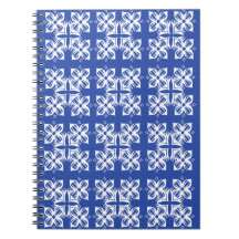 Carnet classique à motif bleu