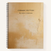 Carnet Classique Artistique Chic Beige Or Peinture Textur (Devant)