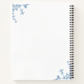 Carnet Classique Français Bleu Cimier Floral Monogramme R (Dos)