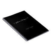 Carnet Classique Noir Moderne Calligraphie Script Girly (Côté Droit)