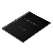 Carnet Classique Noir Moderne Calligraphie Script Girly (Côté gauche)
