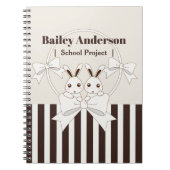 Carnet Classique Rayure Moderne Mignon Dessin Animé Jumea (Devant)