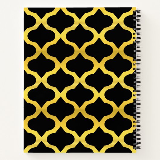 Carnet Classy Black Faux Gold Nom personnalisé Cookbook R (Dos)