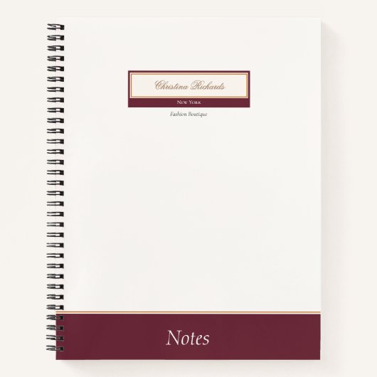Carnet Classy Burgundy Ivory (Devant)