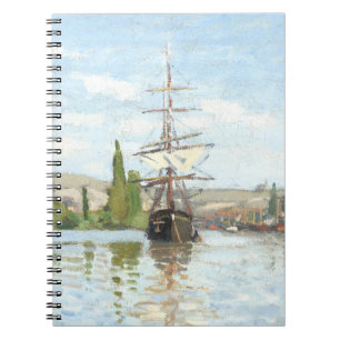 Carnet Claude Monet. Navires à cheval sur la Seine à Roue