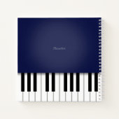 Carnet Clavier de musique de piano bleu de minuit personn (Dos)
