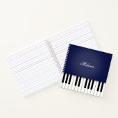 Carnet Clavier de musique de piano bleu de minuit personn (Intérieur)