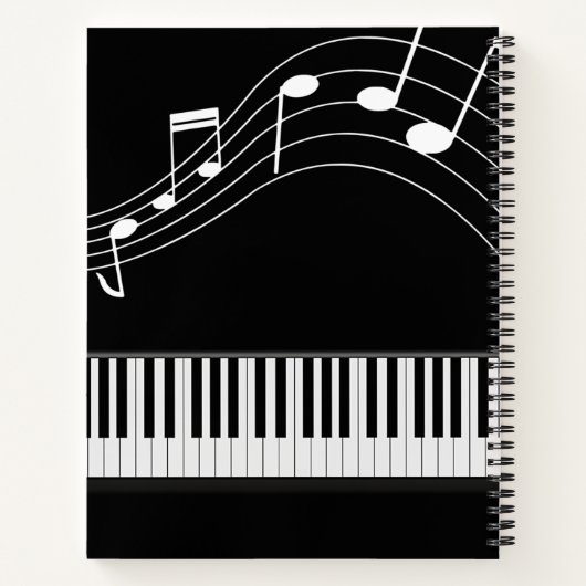 Carnet Clavier de piano et notes musicales (Dos)