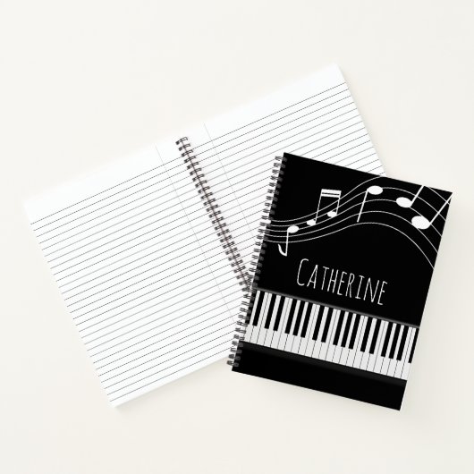 Carnet Clavier de piano et notes musicales (Intérieur)