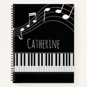 Carnet Clavier de piano et notes musicales (Devant)