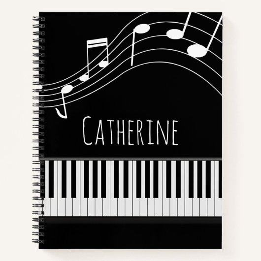 Carnet Clavier de piano et notes musicales (Devant)