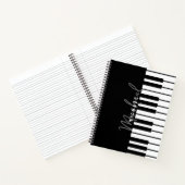 Carnet Clavier de piano noir et blanc moderne Monogramme  (Intérieur)