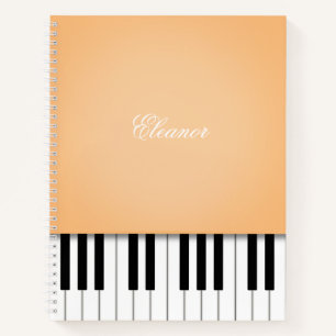 Carnet Clavier de piano Sherbet Orange Personnalisé Noteb
