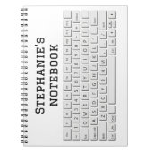 Carnet Clavier d'ordinateur géant QWERTY lettres nouveaut (Devant)