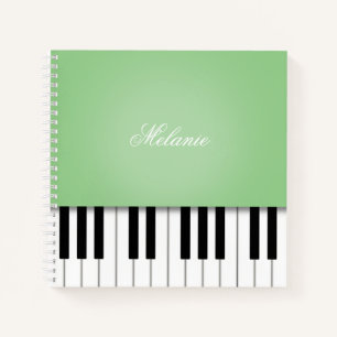 Carnet Clavier Melon Green Piano Music Personnalisé