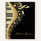 Carnet Clavier musical Gold et Black (Devant)