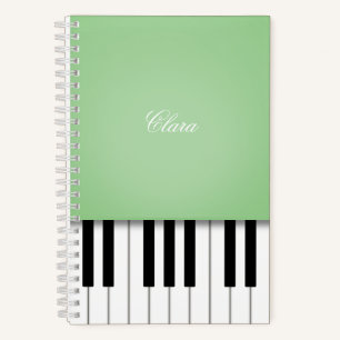 Carnet Clavier Pale Green Piano Music Personnalisé