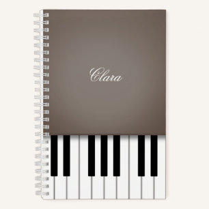 Carnet Clavier Sepia Piano Music Personnalisé