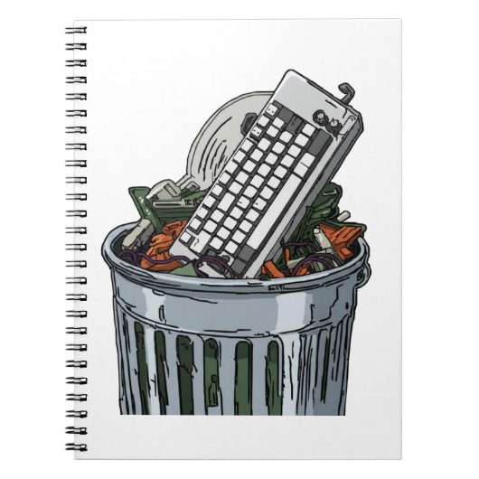 Carnet Clavier sur poubelle (Devant)