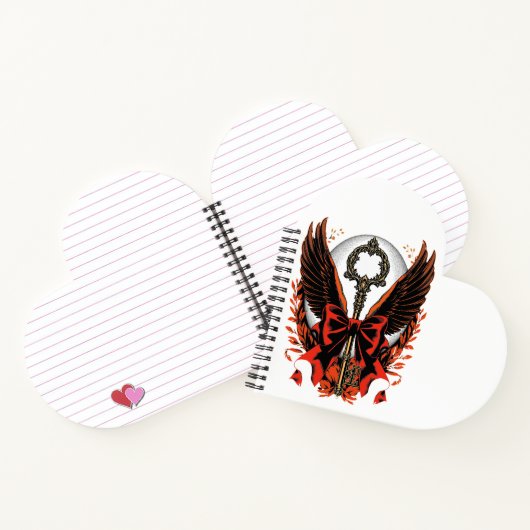 Carnet Clé de fond en velours gothique avec ailes et lune (Intérieur)