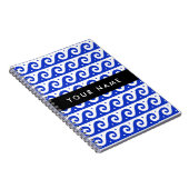 Carnet Clé de méandre grecque, Clé de vague, Bleu, Votre  (Côté Droit)