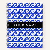 Carnet Clé de méandre grecque, Clé de vague, Bleu, Votre (Devant)