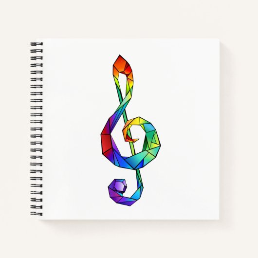 Carnet Clé de musique arc-en-ciel (Devant)