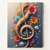 Carnet Clé de sol florale (Dos)