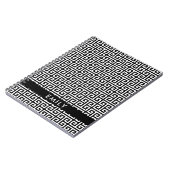 Carnet Clé grecque noire et blanche personnalisée (Côté gauche)