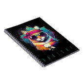 Carnet CLÉ RÉtro Chat avec Bandana et lunettes de soleil (Côté Droit)