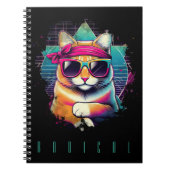Carnet CLÉ RÉtro Chat avec Bandana et lunettes de soleil (Devant)