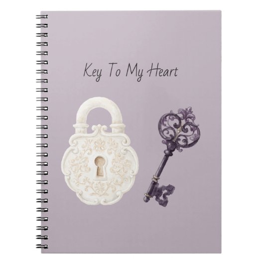 Carnet Clé Violette de Serrure Blanche (Devant)