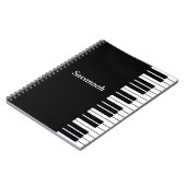Carnet Clés de clavier de piano, noires et blanches (Côté gauche)