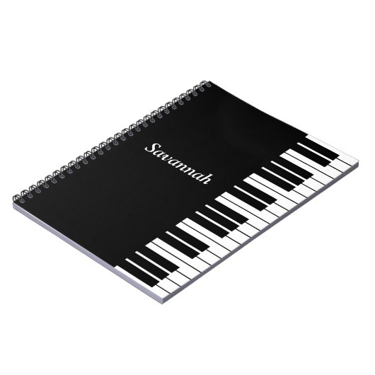 Carnet Clés de clavier de piano, noires et blanches (Côté gauche)