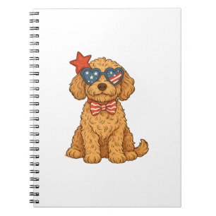 Carnet Cliparts de Goldendoodle patriotique