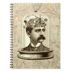 Carnet Clocage Cerveau STEAMPUNK vintage