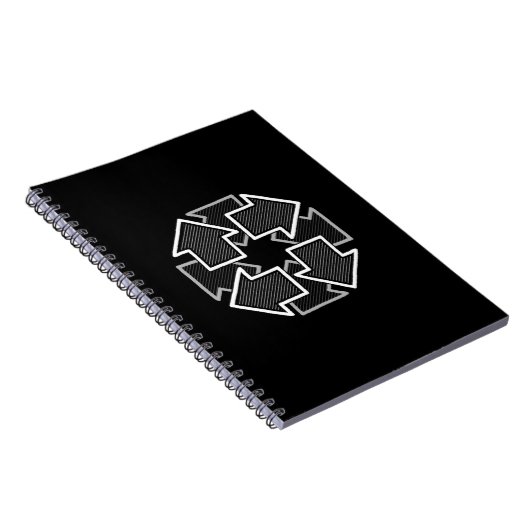 Carnet Clockwise Arrows Minimal Geometric Black Variant 2 (Côté Droit)