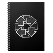 Carnet Clockwise Arrows Minimal Geometric Black Variant 2 (Devant)