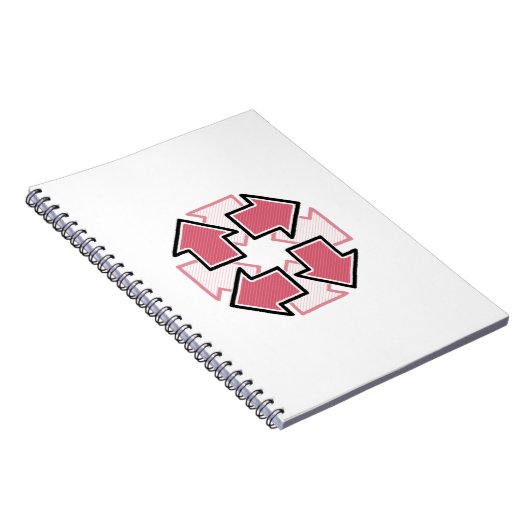 Carnet Clockwise Arrows Minimal Geometric Red (Côté Droit)