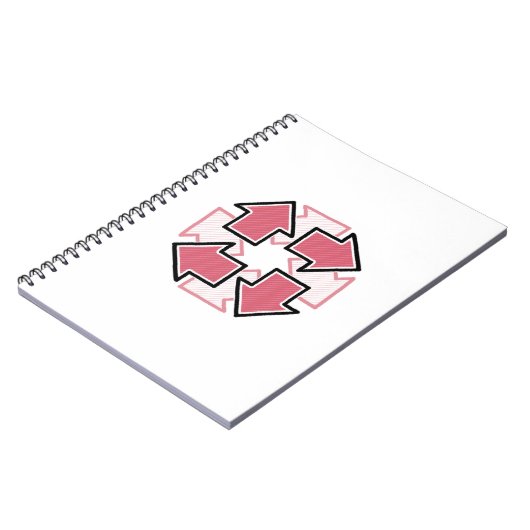 Carnet Clockwise Arrows Minimal Geometric Red (Côté gauche)