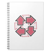 Carnet Clockwise Arrows Minimal Geometric Red (Devant)