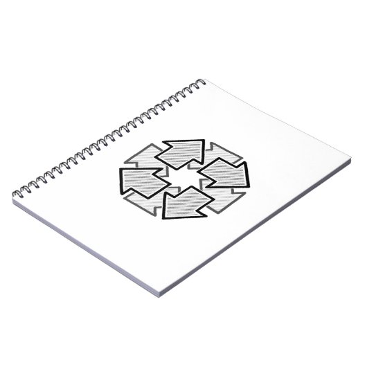 Carnet Clockwise Arrows Minimal Geometric White Variant 1 (Côté gauche)