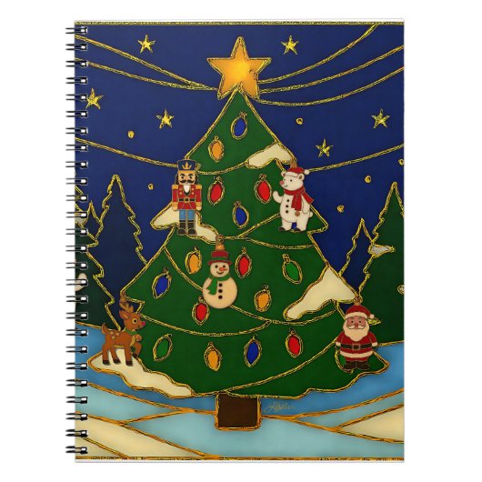 Carnet Cloisonne Art Whimsical Forest Classic Christmas (Devant)