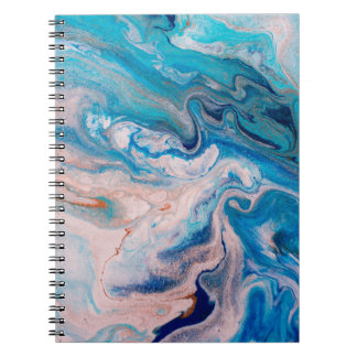Carnet Closeup de marbre abstrait mélangé bleu et blanc