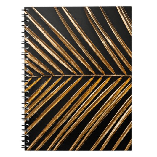 Carnet Closeup doré en feuille de palmier sur abstrait (Devant)