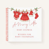 Carnet Clothesline Christmas Baby Shower Guest Book (Devant)