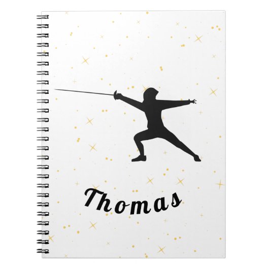 Carnet Clôture Silhouette clôture épée et nom personnalis (Devant)